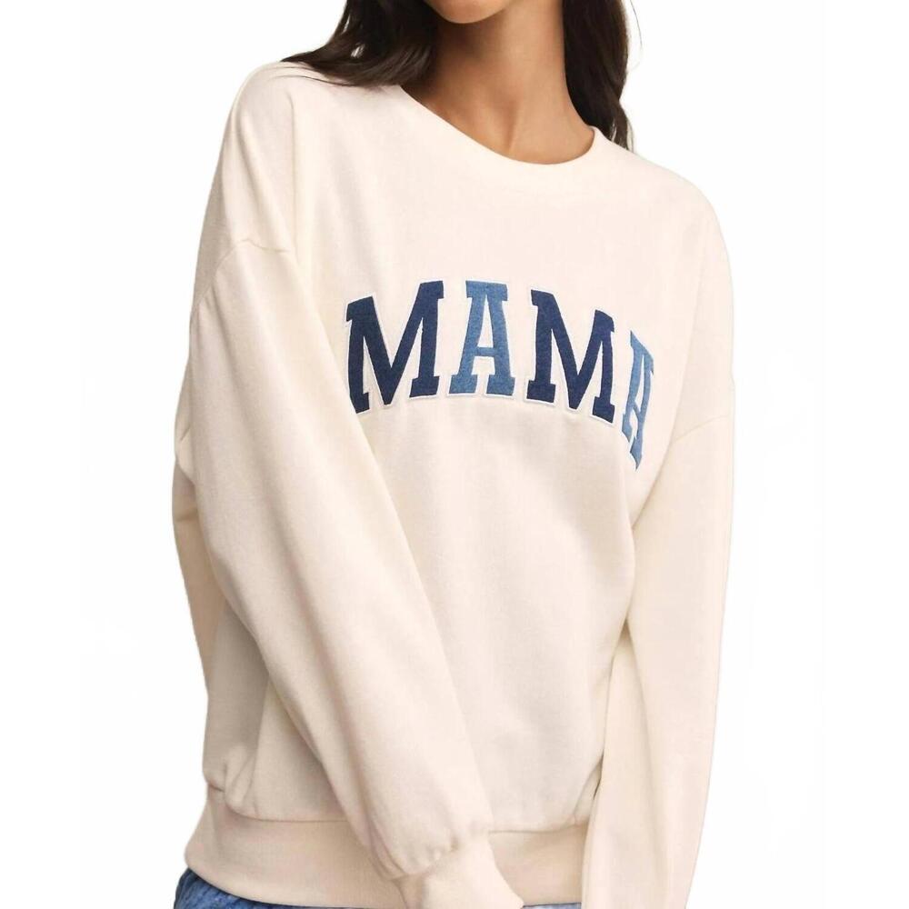 NEW Z SUPPLY mama knit sweatshirt in white shell - Picture 5 of 5